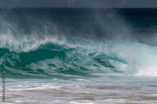 Capo Verde ocean waves seen from the beach