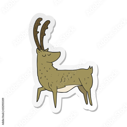 sticker of a cartoon manly stag