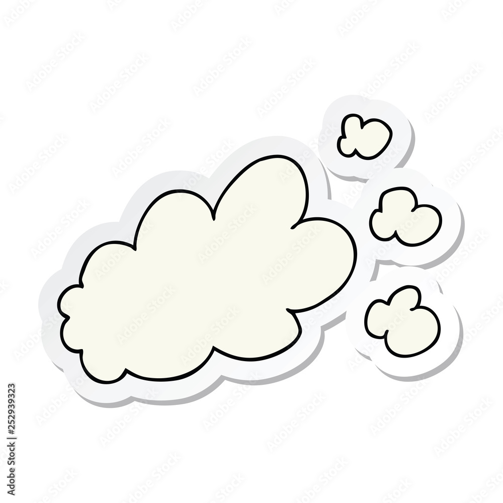 Obraz premium sticker of a cartoon puff of smoke