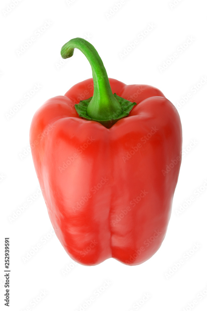 Pepper for use in a pack. Red sweet papper isolated on white background.