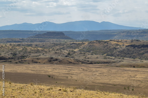 The arid landscapes of Lake Magadi  Rift Valley  Kenya