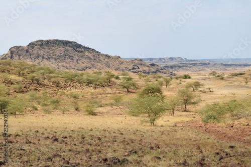 The arid landscapes of Lake Magadi, Rift Valley, Kenya