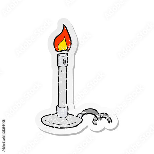 retro distressed sticker of a cartoon bunsen burner