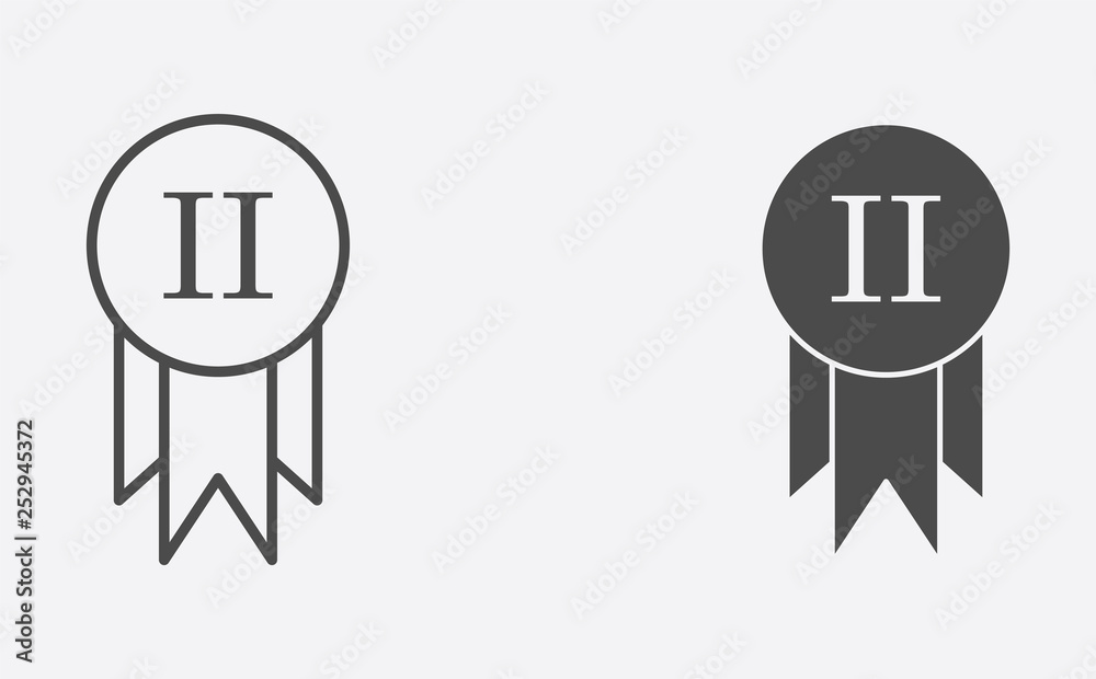 Fototapeta premium Award outline and filled vector icon sign symbol