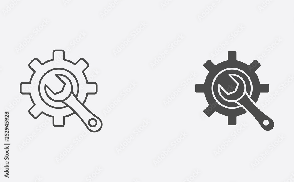 Configuration outline and filled vector icon sign symbol Configuration outline and filled vector icon sign symbol