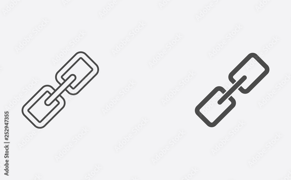 Link outline and filled vector icon sign symbol Link outline and filled vector icon sign symbol