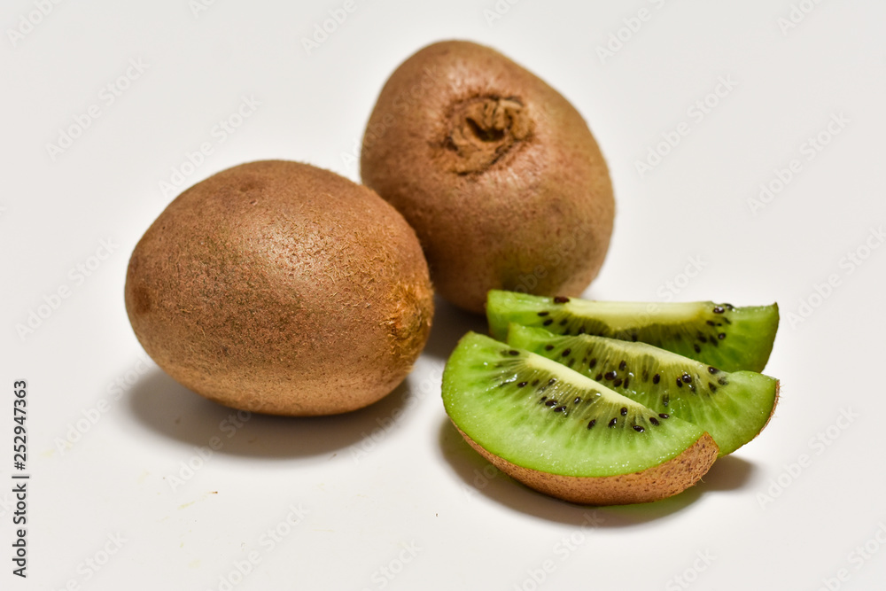 Kiwi cut with a knife, fresh fruit Kiwi cut with a knife, fresh fruit