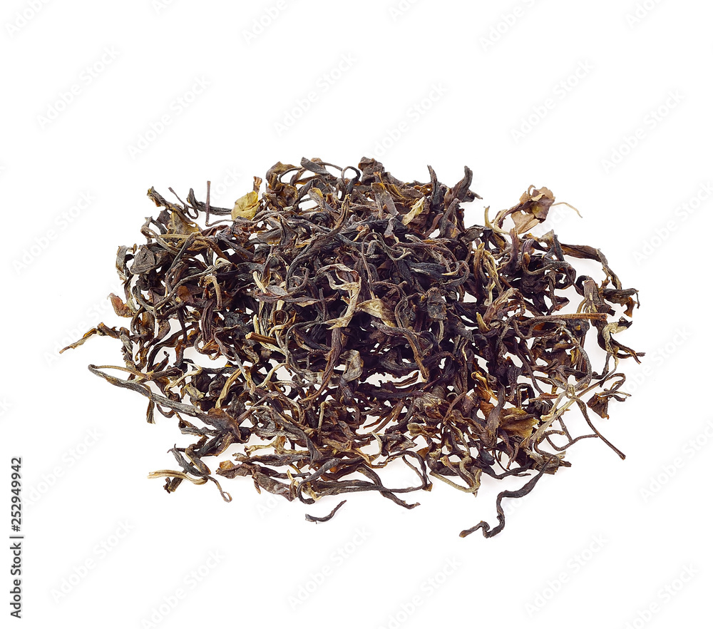dry green tea isolated on white background dry green tea isolated on white background