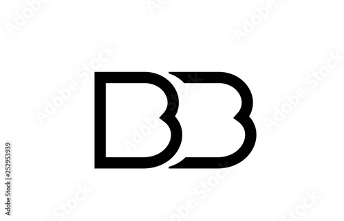 black and white alphabet letter logo combination design