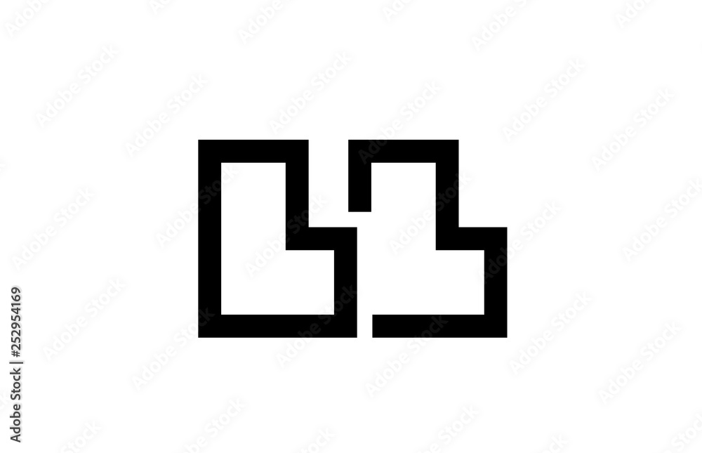Fototapeta premium black and white alphabet letter logo combination design