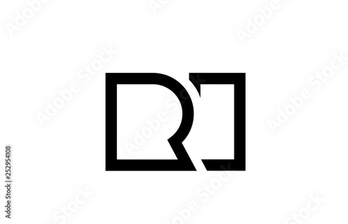 black and white alphabet letter logo combination design