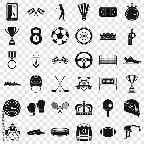 Sport award icons set. Simple style of 36 sport award vector icons for web for any design
