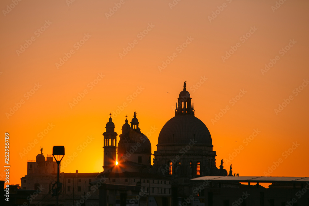 Beautiful Golden Sunset in Venice, Italy