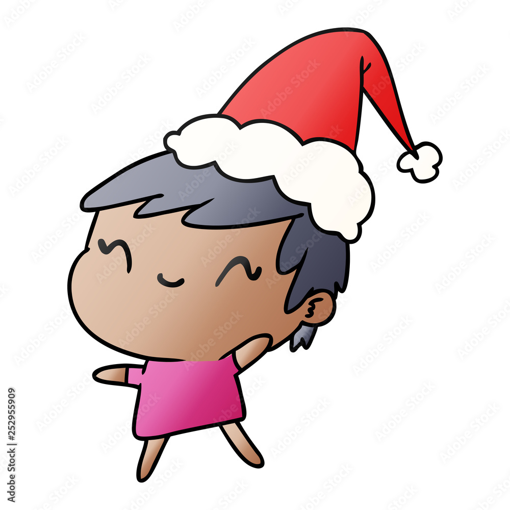 Fototapeta premium christmas gradient cartoon of kawaii girl