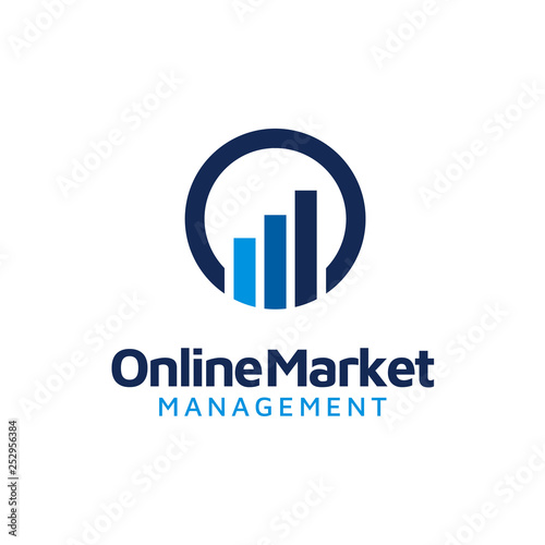 Initial Letter O with Financial Statistics Business Chart Bar Diagram logo design