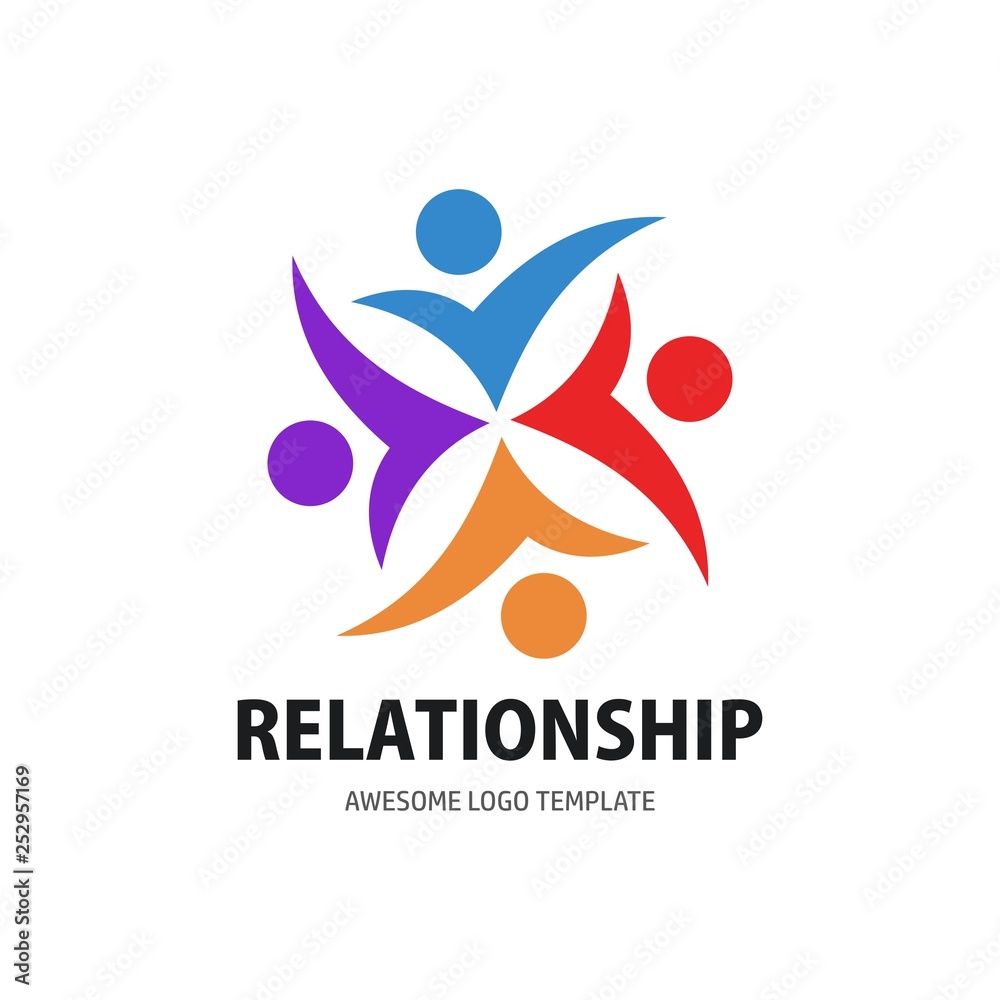 Friendship and relationship logo template Friendship and relationship logo template