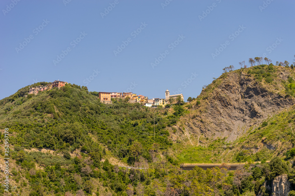 Italy, Cinque Terre, Corniglia, a close up of a hillside