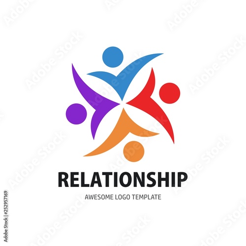 Friendship and relationship logo template