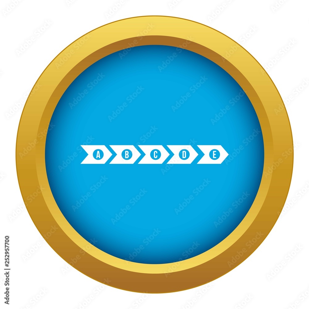 Step by step infographic icon blue vector isolated on white background for any design Step by step infographic icon blue vector isolated on white background for any design