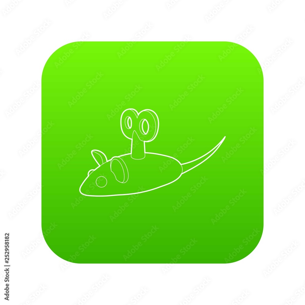 Clockwork mouse icon green vector isolated on white background Clockwork mouse icon green vector isolated on white background