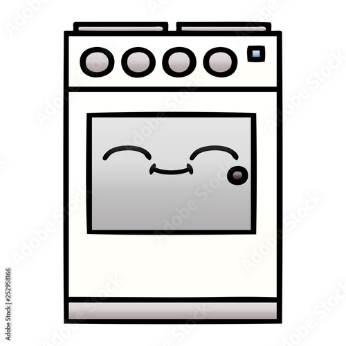 gradient shaded cartoon kitchen oven