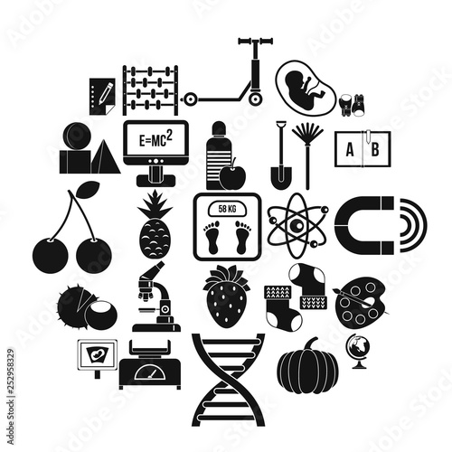 Scientific approach icons set. Simple set of 25 scientific approach icons for web isolated on white background