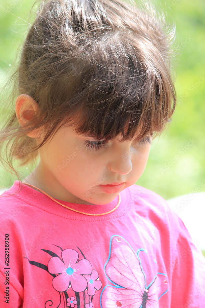 girl playing in nature