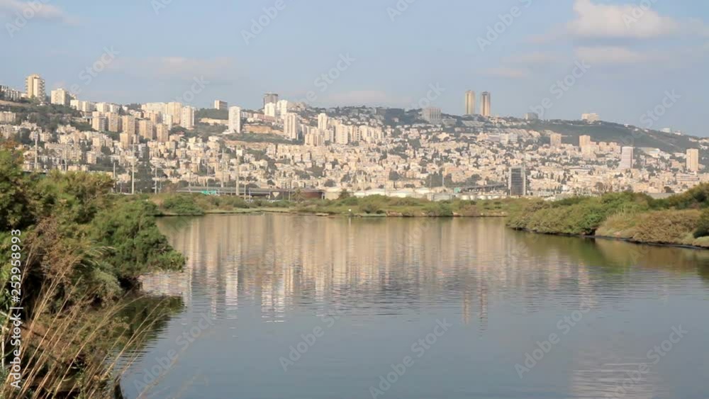 Kishon River and Mount Carmel Israel Kishon River and Mount Carmel Israel