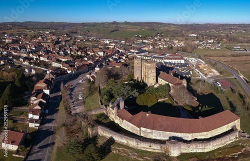 Excideuil (Dordogne - France) - Vue aérienne du château