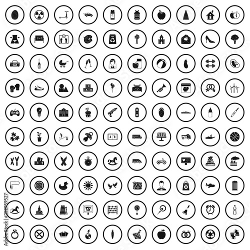 100 maternity leave icons set in simple style for any design vector illustration