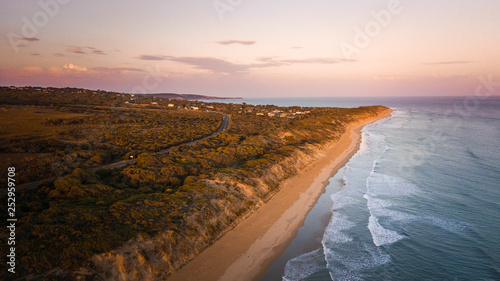 Obraz na płótnie Aerial View of Great Ocean Road at Sunset, Victoria, Australia w salonie
