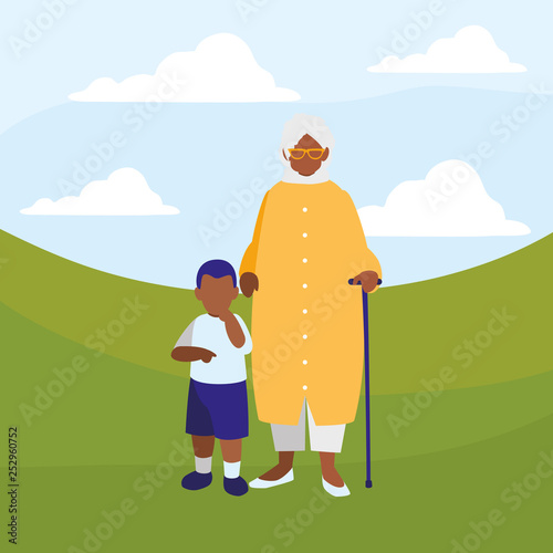 black grandmother with grandson © djvstock