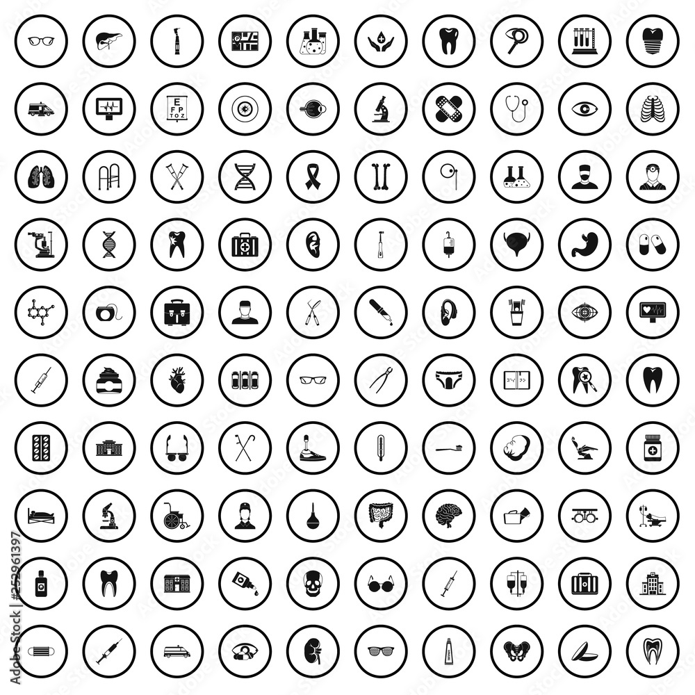100 medical icons set in simple style for any design vector illustration 100 medical icons set in simple style for any design vector illustration