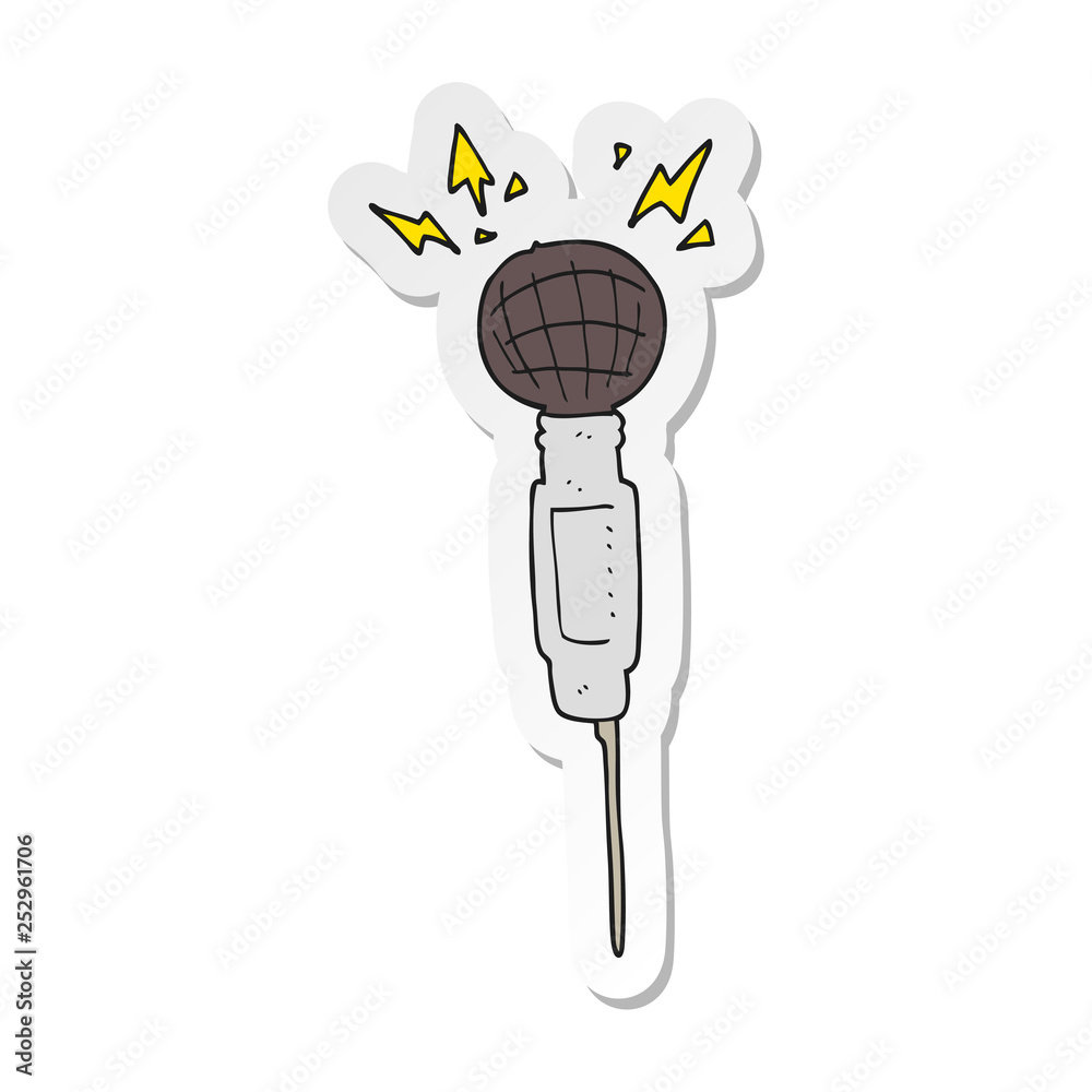Obraz premium sticker of a cartoon microphone