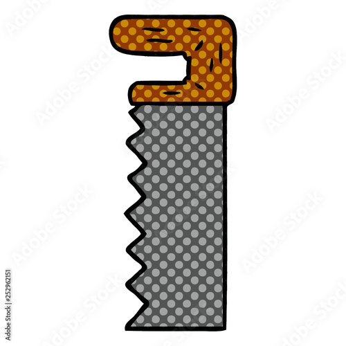 cartoon doodle of a metal saw