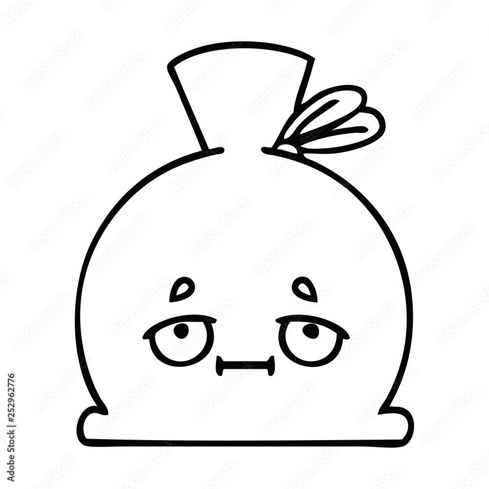 line drawing cartoon sack
