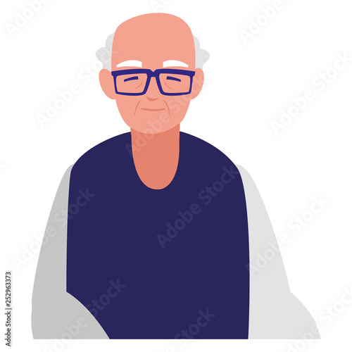 cute grandfather avatar character