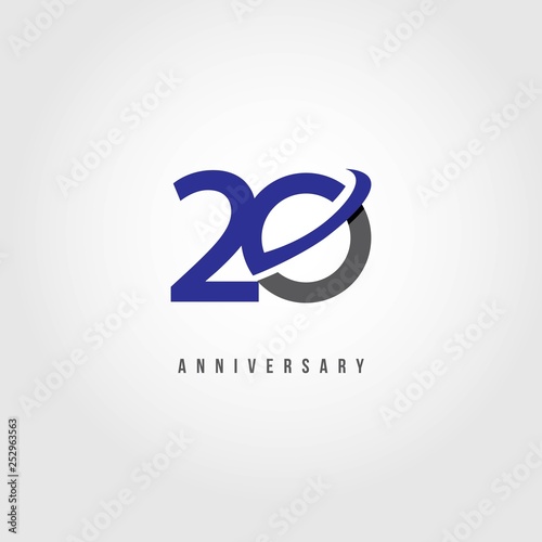 20 Year Anniversary Vector Template Design Illustration