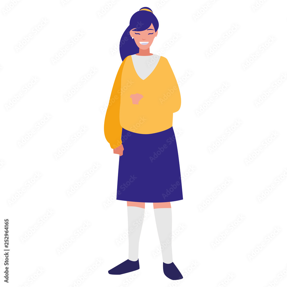 beautiful and young woman character