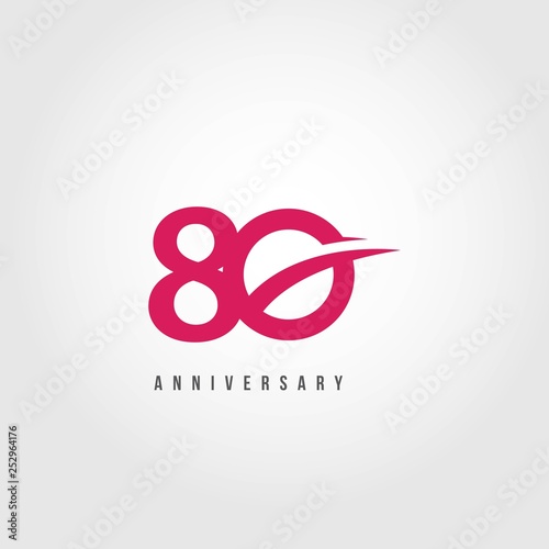 80 Year Anniversary Vector Template Design Illustration