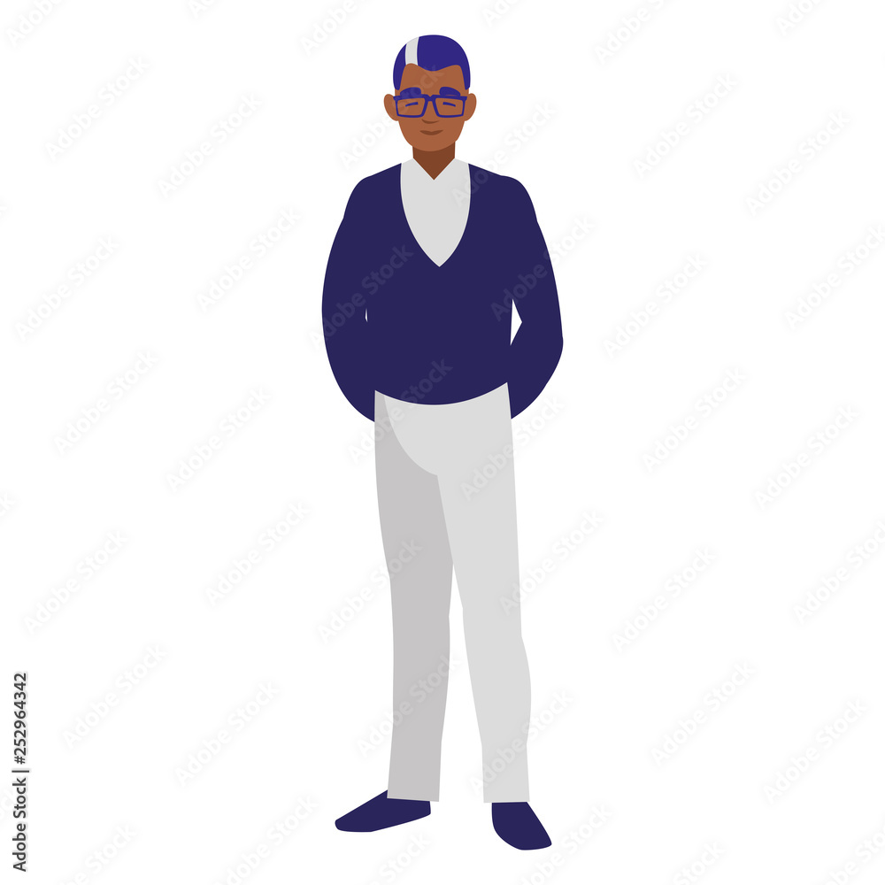 young man black avatar character