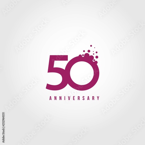 50 Year Anniversary Vector Template Design Illustration