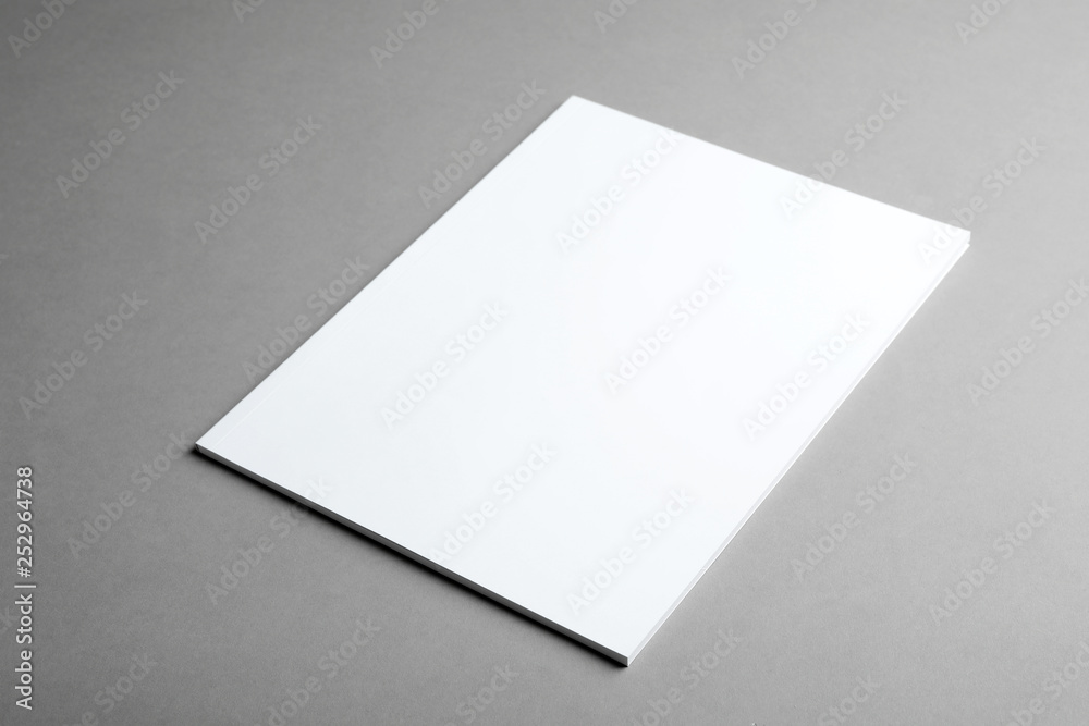 Brochure with blank cover on grey background. Mock up for design Brochure with blank cover on grey background. Mock up for design