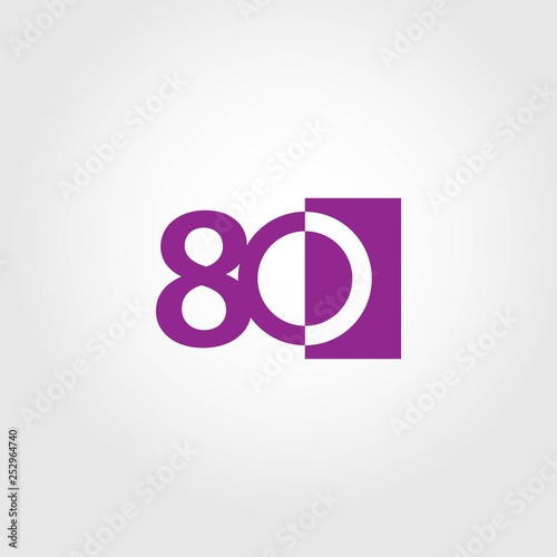 80 Year Anniversary Vector Template Design Illustration