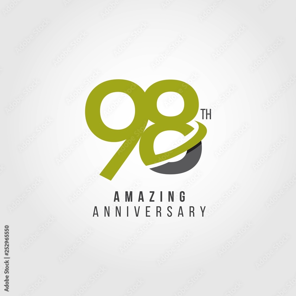 98 Year Anniversary Vector Template Design Illustration 98 Year Anniversary Vector Template Design Illustration