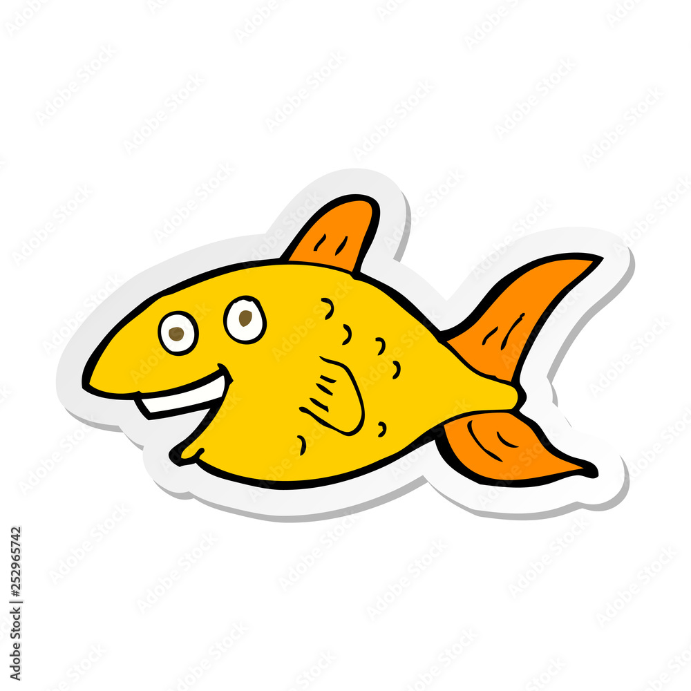 sticker of a cartoon fish