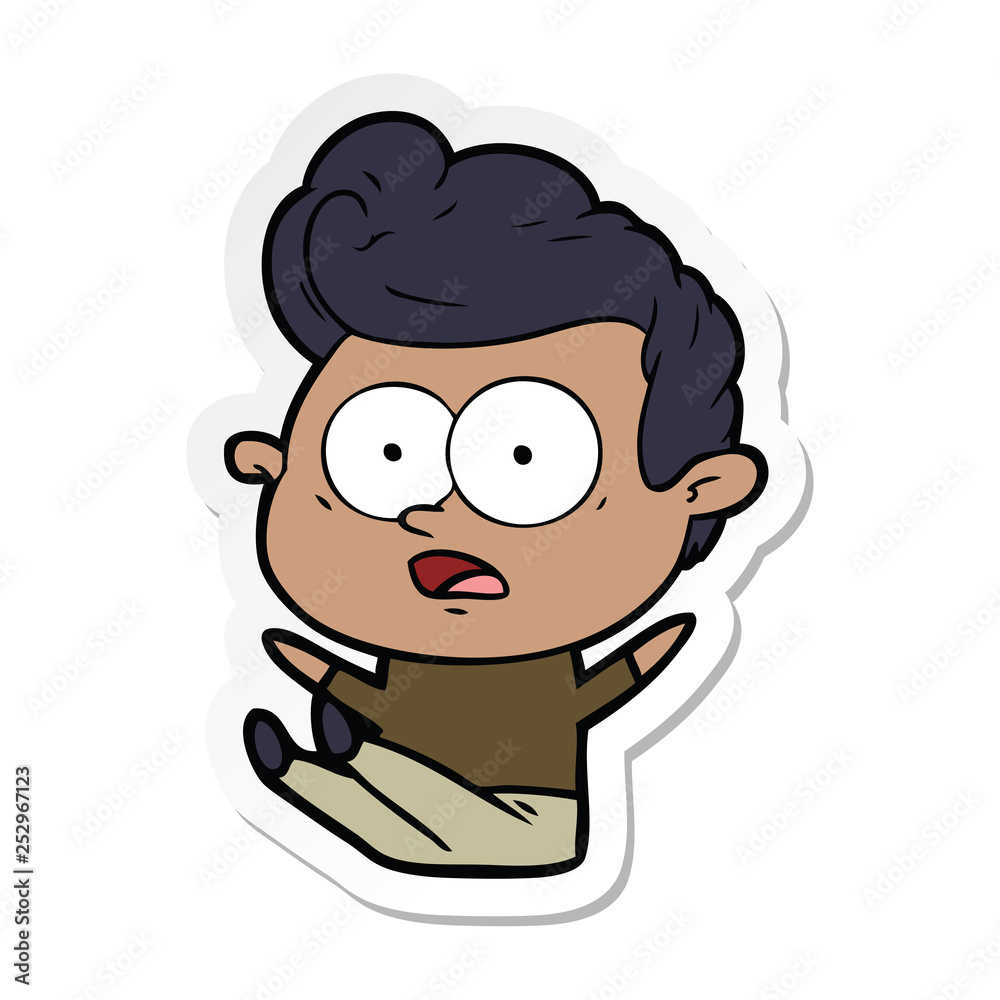 sticker of a cartoon man sticker of a cartoon man