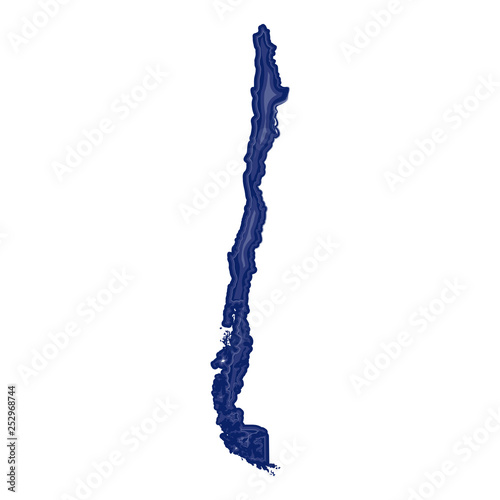 Watercolor map of Chile. Vector illustration design