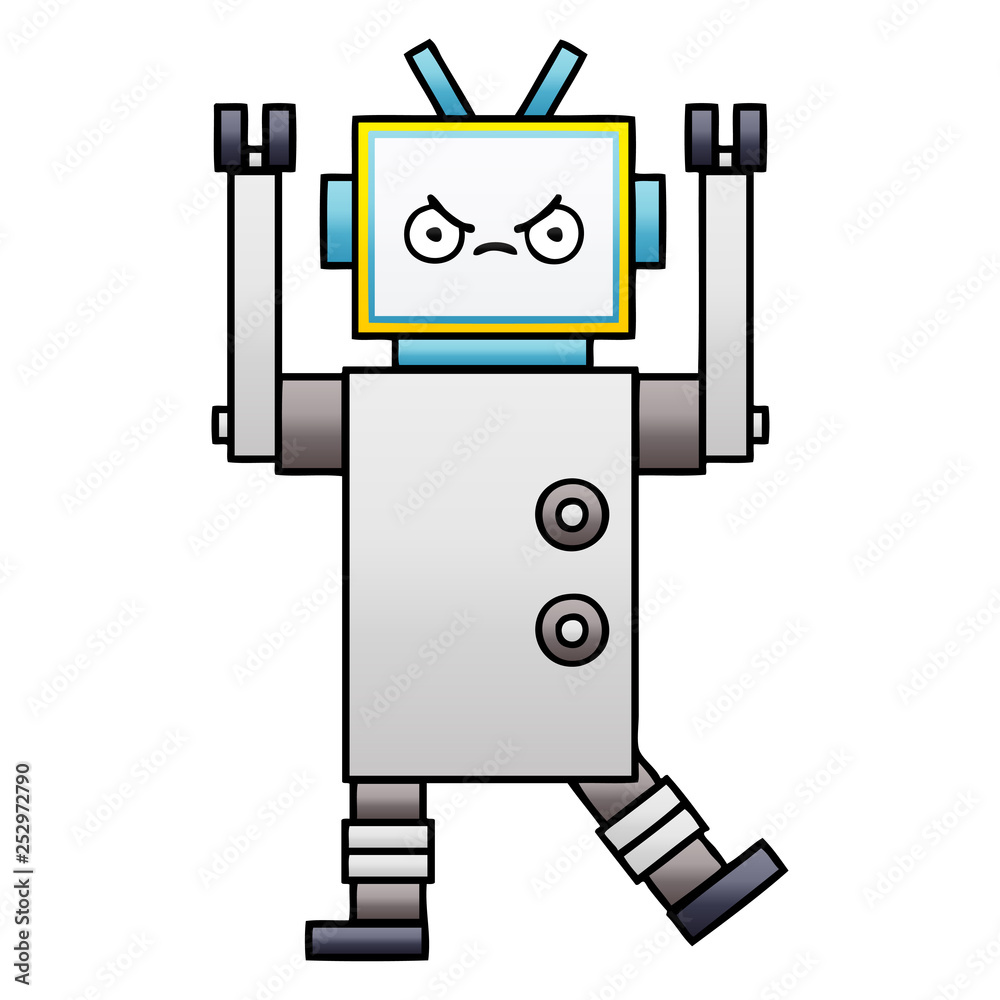 gradient shaded cartoon robot gradient shaded cartoon robot