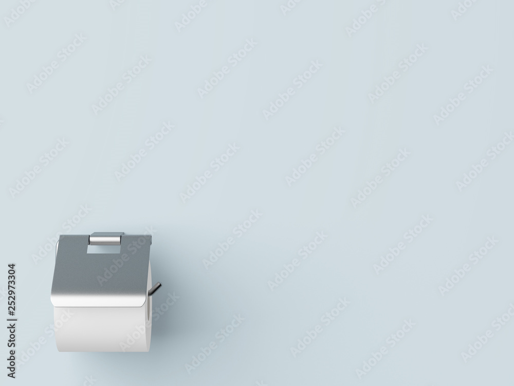 3D rendering with toilet paper in toilet 3D rendering with toilet paper in toilet